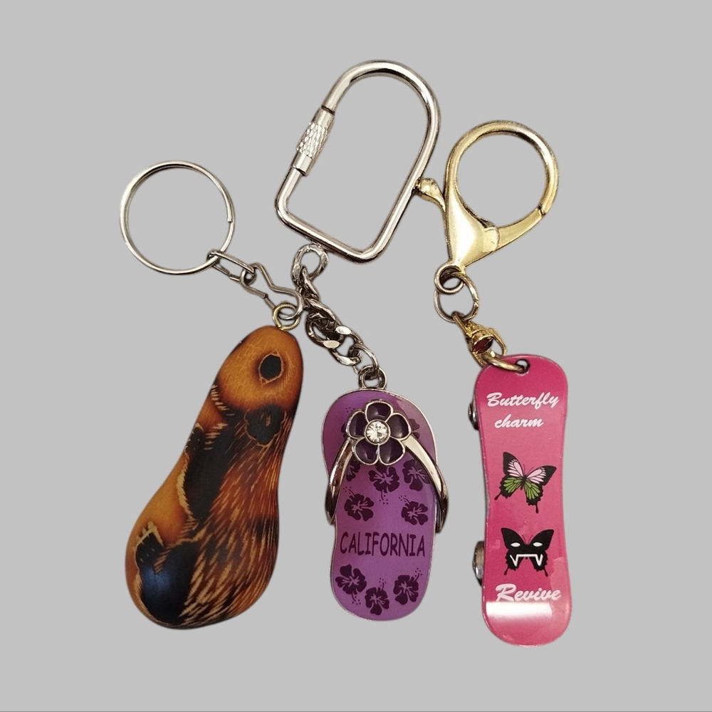 Assorted Vintage Style Keychain / Bag Charm Set